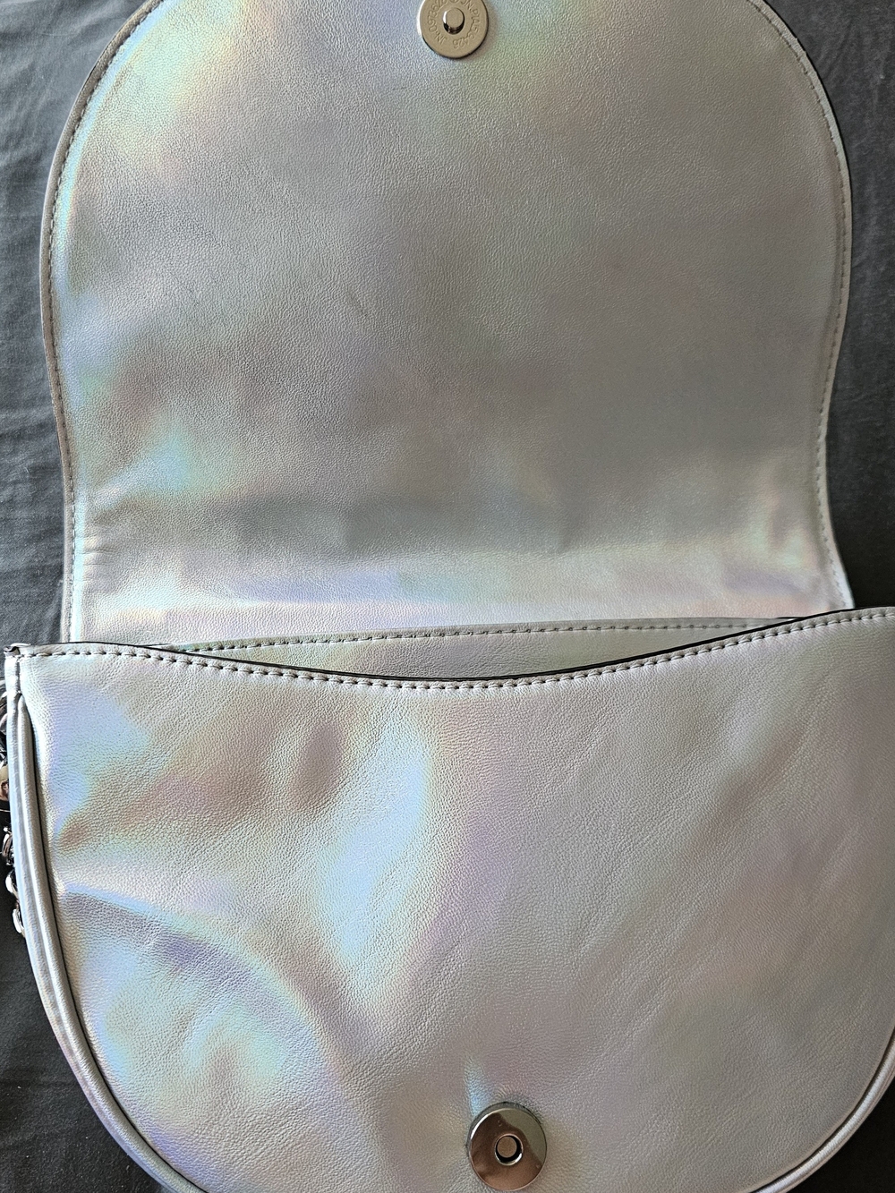GUESS Iridescent Quilted Crossbody Bag in Silver - Picture 4 of 4